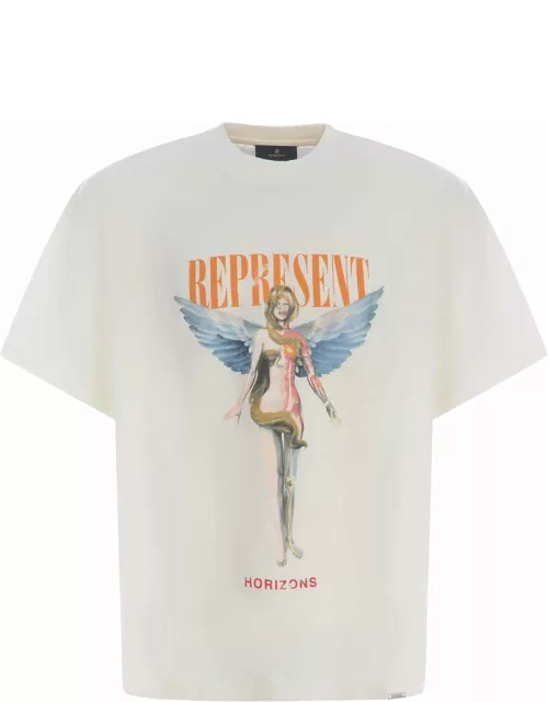 T-shirt Represent rebors In Angel Black Made Of Cotton