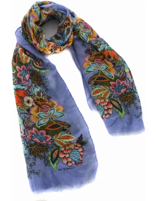 Scarf Etro bouquet Made Of Cashmere And Silk Blend