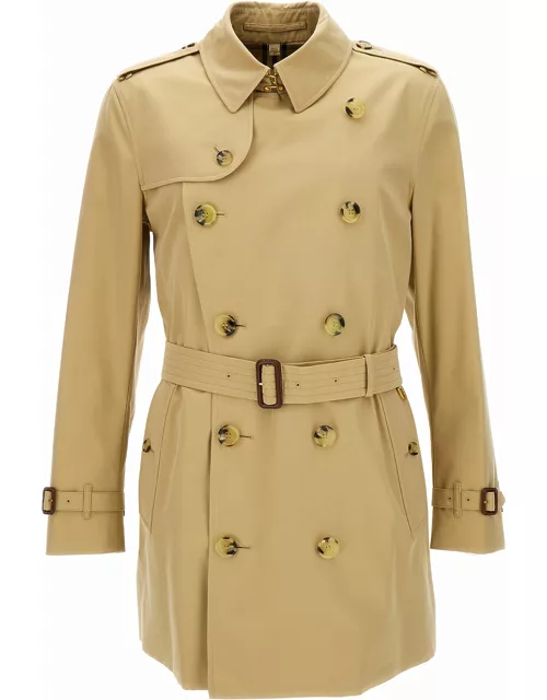 Burberry kensington Beige Trench Coat With Matching Belt In Cotton Man
