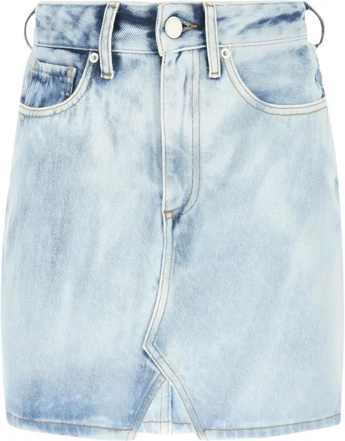 Alessandra Rich Light-blue Denim Mini Skirt