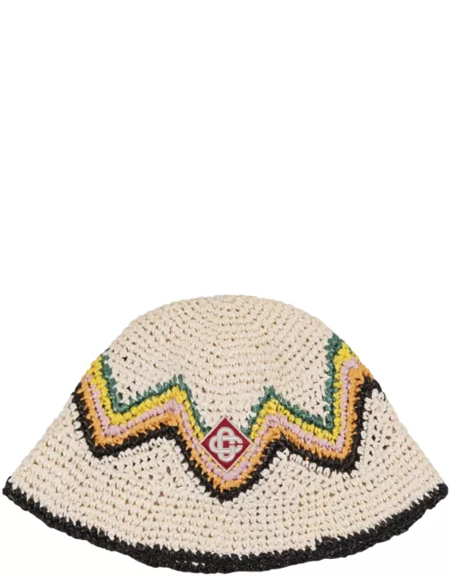 Casablanca Bucket Hat With Chevron Detai