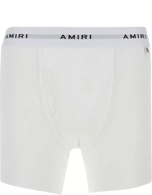 AMIRI White Boxer Briefs With Branded Band In Cotton Blend Man