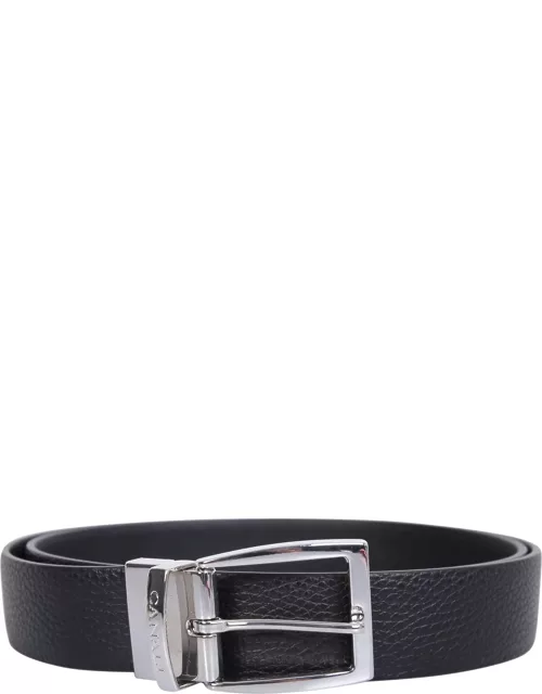 Canali Pabbled Leather Belt