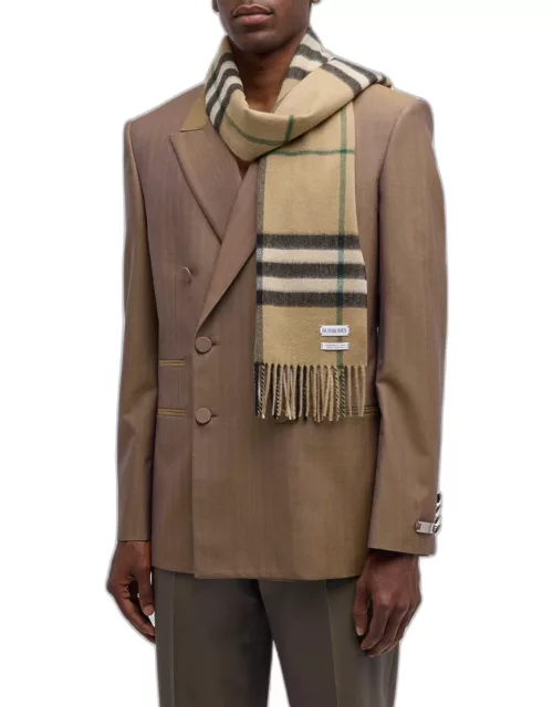 Men's Giant Check Cashmere Scarf