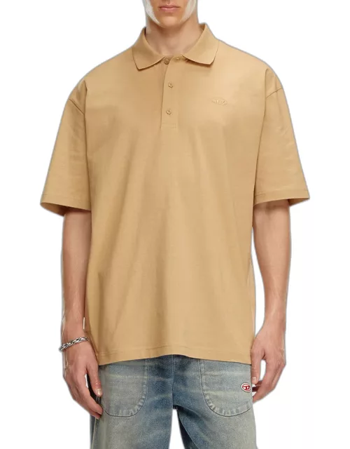 Men's Polo Shirt with Tonal Oval D Logo