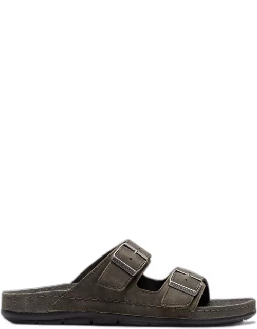 Men's Raglan Leather Slide Sandal