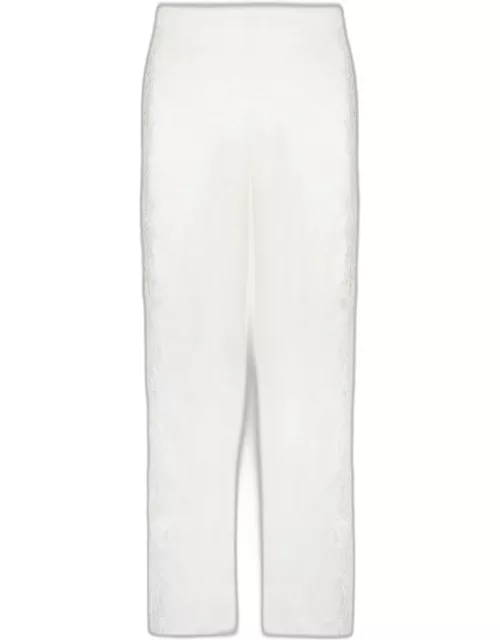 Princesse Iris Lace-Trim Satin Pajama Pant