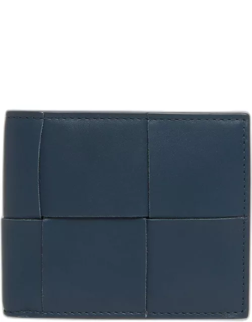 Men's Cassette Bicolor Intreccio Leather Bifold Wallet