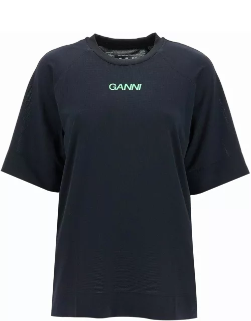 GANNI sporty mesh t-shirt for