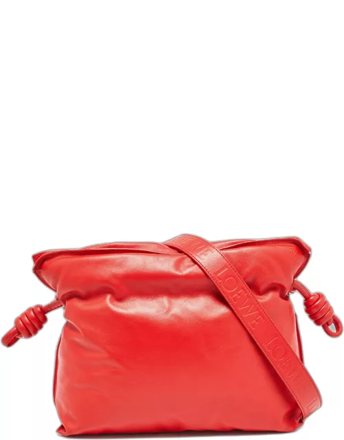 Loewe Red Leather Medium Flamenco Clutch Bag