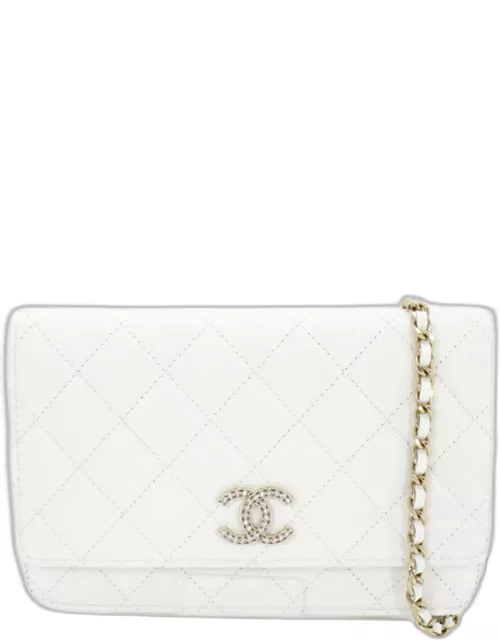Chanel White Classic Mini Crossbody Bag