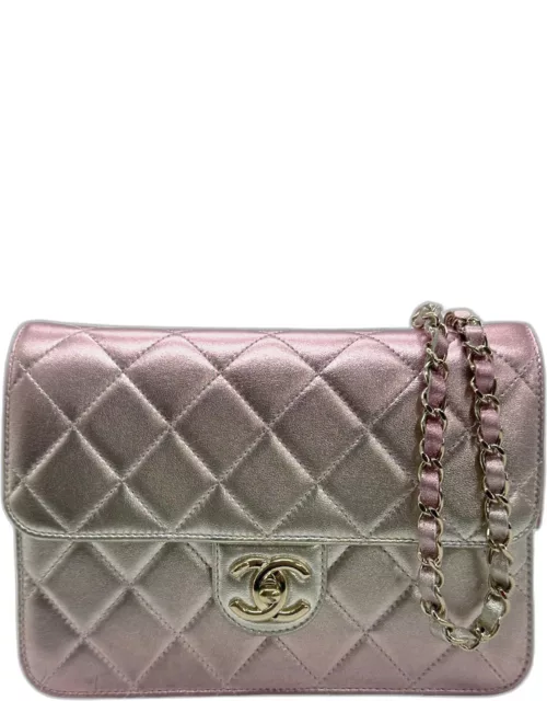 Chanel Metallic Gold/Pink Gradient Quilted Leather Mini Flap Bag