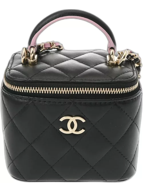 Chanel Black Leather Mini Vanity Case Shoulder Bag