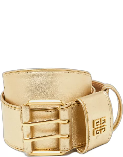 Givenchy Metallic Gold Leather Wide Waist Belt