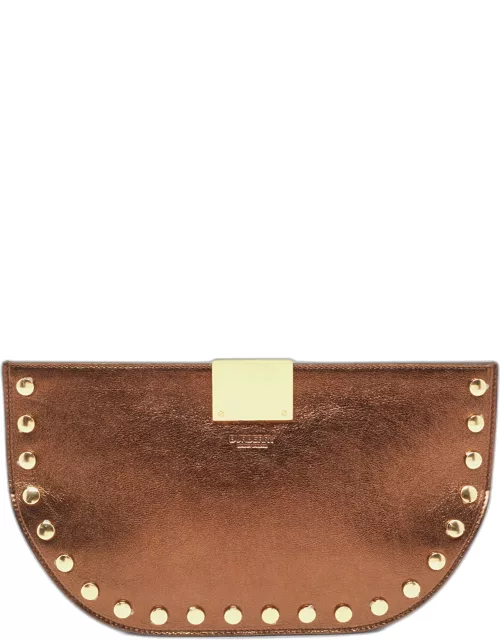 Burberry Bronze Leather Studded Olympia Clutch