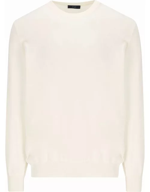 Fay Beige In Cotton Shaved Knit Jumper