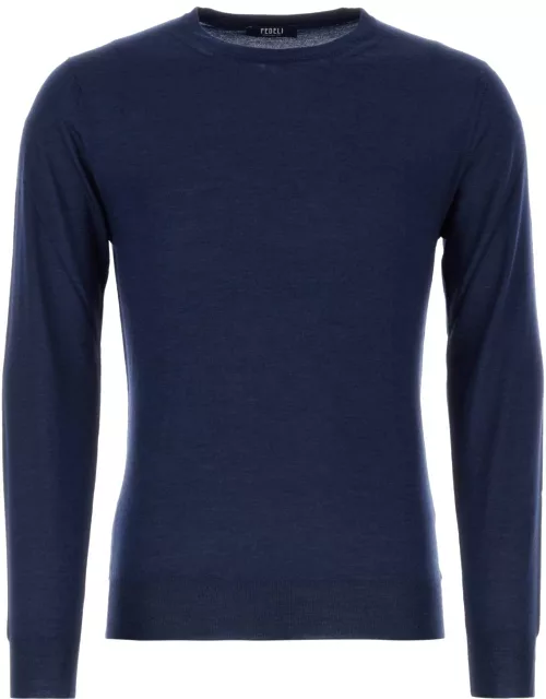Fedeli Blue Cashmere Blend Sweater