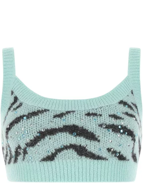 Alessandra Rich Embroidered Mohair Blend Top