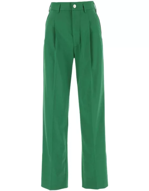 Koché Green Polyester Blend Wide-leg Pant
