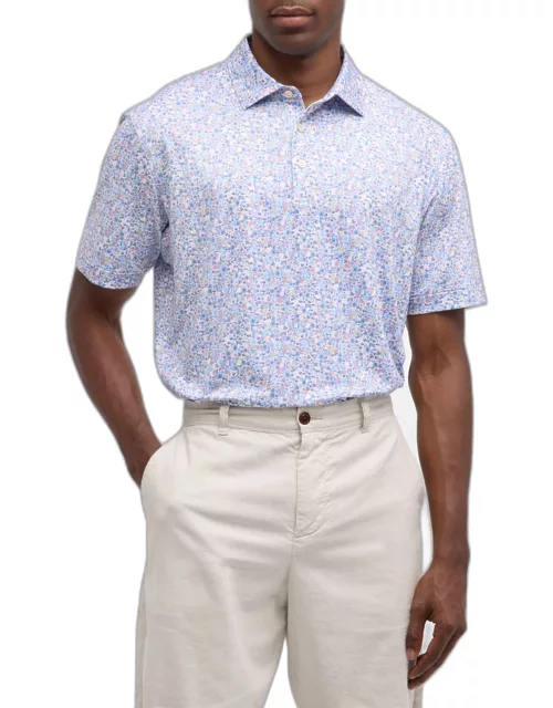 Men's Groovy Printed Performance Polo Shirt