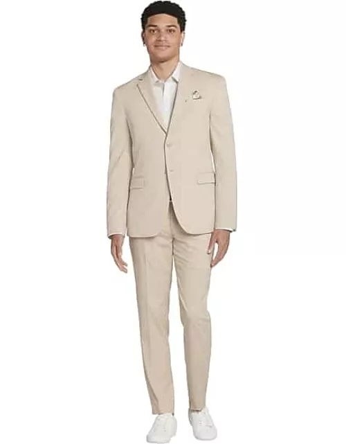 Egara Skinny Fit Men's Suit Tan Solid
