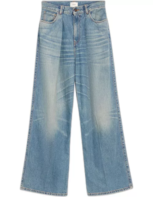 Candy Pleated Wide-Leg Jean