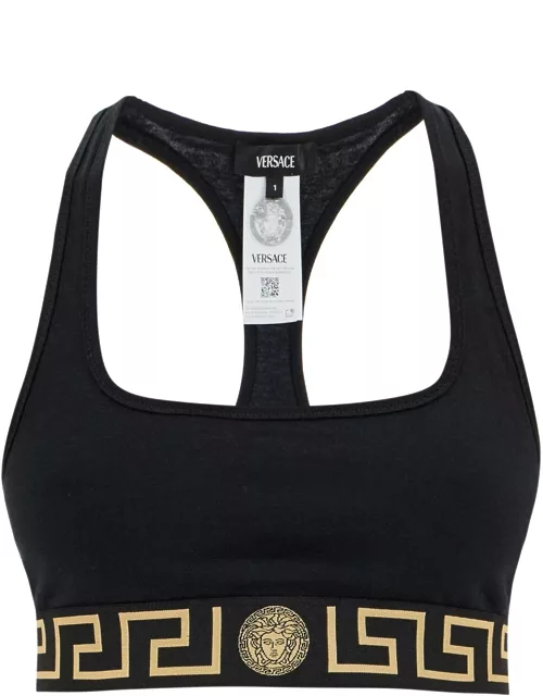 VERSACE sports bra with greca motif