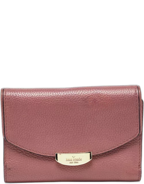 Kate Spade Pink Leather Trifold Compact Wallet