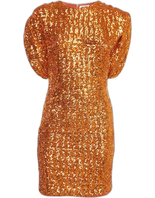 The Attico Orange Sequin Mini Dress
