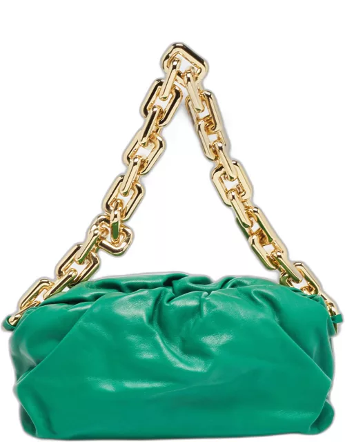 Bottega Veneta Green Leather The Chain Pouch Bag