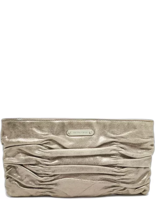 MICHAEL Michael Kors Metallic Leather Webster Ruched Clutch