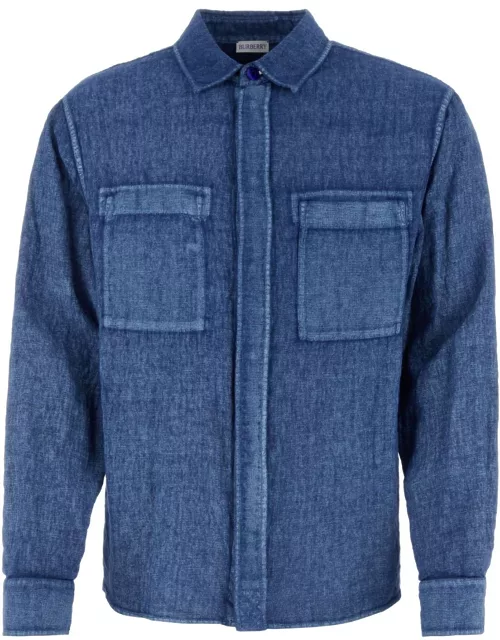 Burberry Denim Blue Linen Shirt