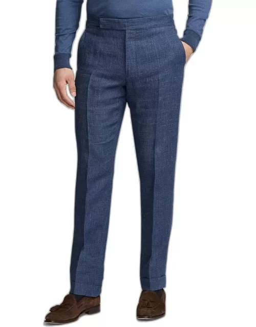 Men's Glen Plaid Linen Trouser