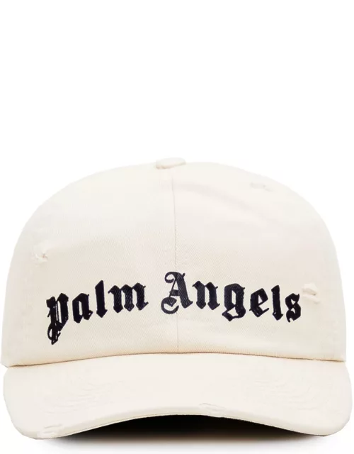 Palm Angels Ivory Cotton Baseball Cap