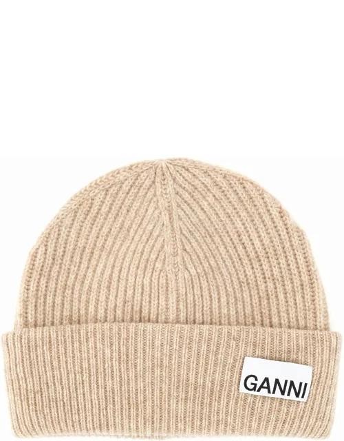 Ganni Ribbed Beanie Hat