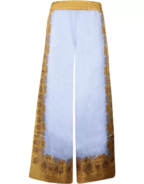 La DoubleJ Olympus Light Blue And Gold Palazzo Pant