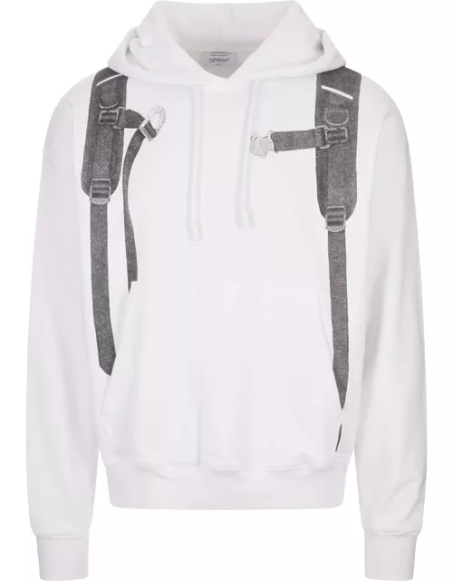 Off-White White Hoodie With Backpack Print