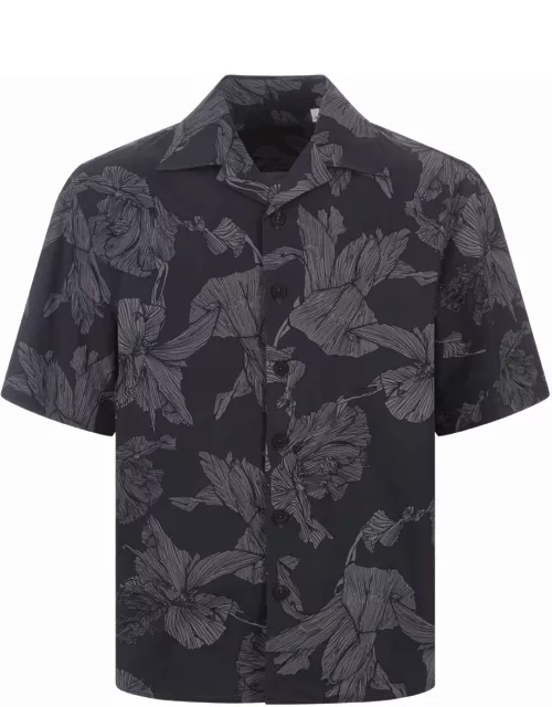 Neil Barrett Black Shirt With Floral Print