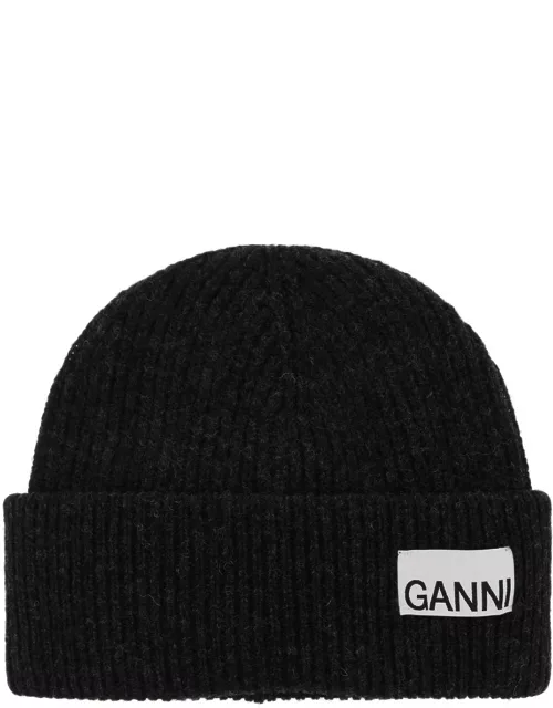 Ganni Beanie Hat With Logo Labe