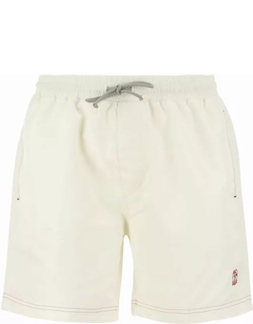 Brunello Cucinelli Swim Shorts In White