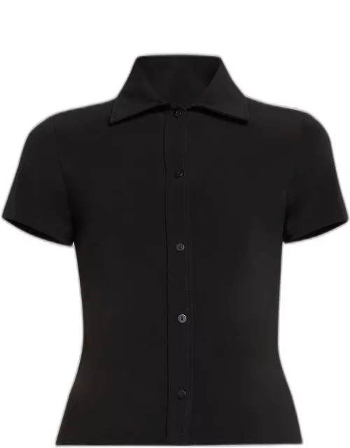 Short-Sleeve Button-Front Shirt