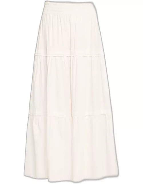 Phia Tiered Cotton Poplin Maxi Skirt