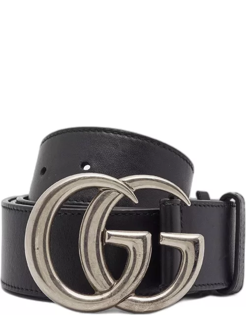 Gucci Black Leather GG Marmont Belt 105C