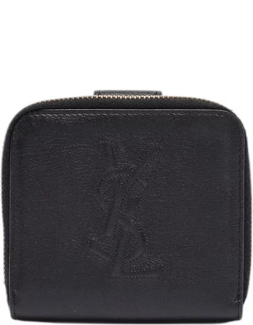 Saint Laurent Black Leather Belle de Jour Zip Compact Wallet
