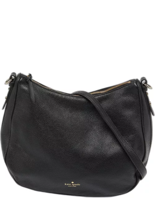 Kate Spade Black Leather Zip Shoulder Bag