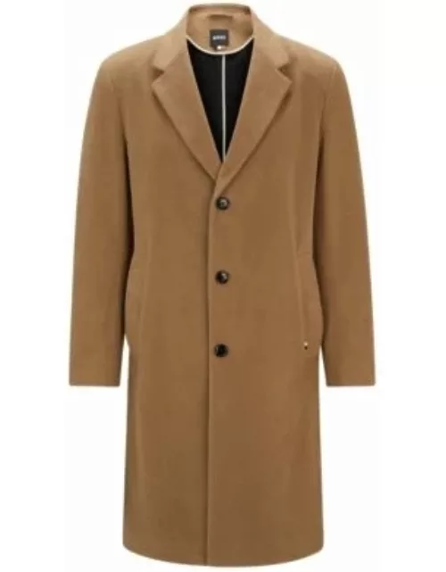 Regular-fit coat in moleskin- Light Beige Men's Formal Coat