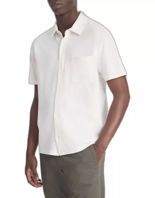 Men's Sueded Jersey Button-Down Shirt