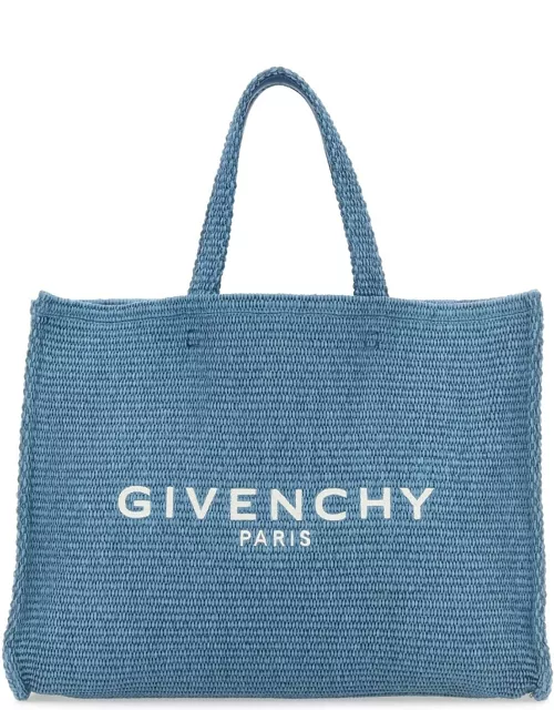 Givenchy Light Blue Raffia Medium G-tote Shopping Bag
