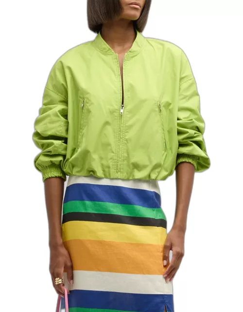 Alessa Cotton Long-Sleeve Bomber Jacket