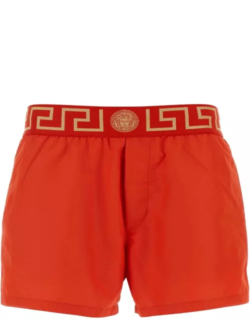 Versace Red Polyester Swimming Short